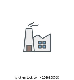 Factory Icon Isolated On White Background