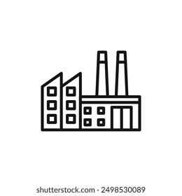 factory icon isolated on white background