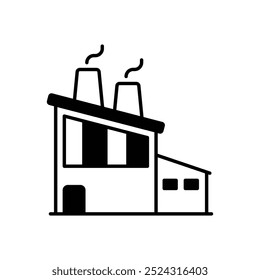 Factory icon isolated on a white background. Vector illustration.