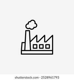 Icono de la fábrica aislado en el fondo blanco.