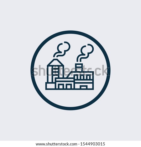 Factory icon isolated on white background. Factory icon in trendy design style. Factory vector icon modern and simple flat symbol for web site, mobile, logo, app, 
