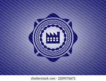 icono de fábrica con textura jean. 