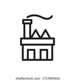diseño artístico de línea de icono de fábrica