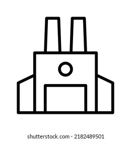 Icono de fábrica. Diseño De Estilo De Arte De Línea Aislado En Fondo Blanco