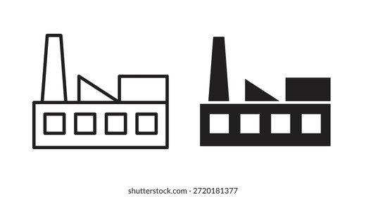 Icono de fábrica en diseño de línea. Sencillo Vector de iconos