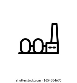 
Icono de fábrica. Plantilla de diseño de línea. Ilustración del vector