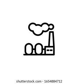 
Icono de fábrica. Plantilla de diseño de línea. Ilustración del vector