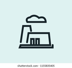 Factory icon line isolated on clean background. Factory icon concept drawing icon line in modern style. Vector illustration for your web mobile logo app UI design.
