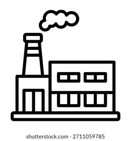 Ilustração do vetor da linha do ícone de fábrica