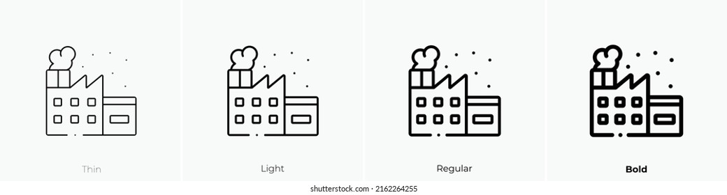 factory icon. Linear style sign isolated on white background. Vector illustration.