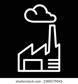 factory icon, linear, vector illustration