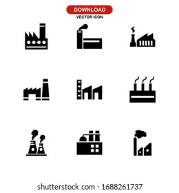 Fabriksymbol oder Logo einzeln auf Zeichen - Vektorillustration - Kollektion hochwertiger, schwarzer Vektorsymbole
