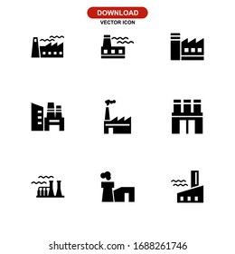 Fabriksymbol oder Logo einzeln auf Zeichen - Vektorillustration - Kollektion hochwertiger, schwarzer Vektorsymbole
