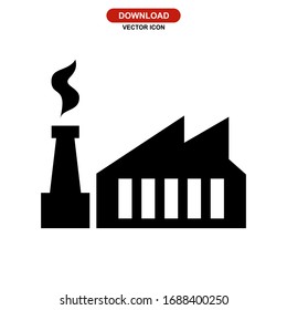 Icono de fábrica o logotipo símbolo de signo aislado Ilustración vectorial - Iconos vectoriales de estilo negro de alta calidad
