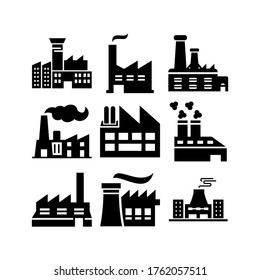 Icono de fábrica o logotipo símbolo de señas aislado ilustración vectorial - Colección de iconos vectoriales de estilo negro de alta calidad
