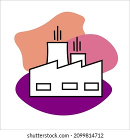 Fabriksymbol-Logo, Vektorrosa