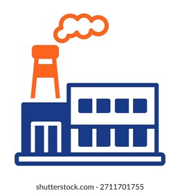 Icono de la fábrica Ilustración vectorial de color mezclado