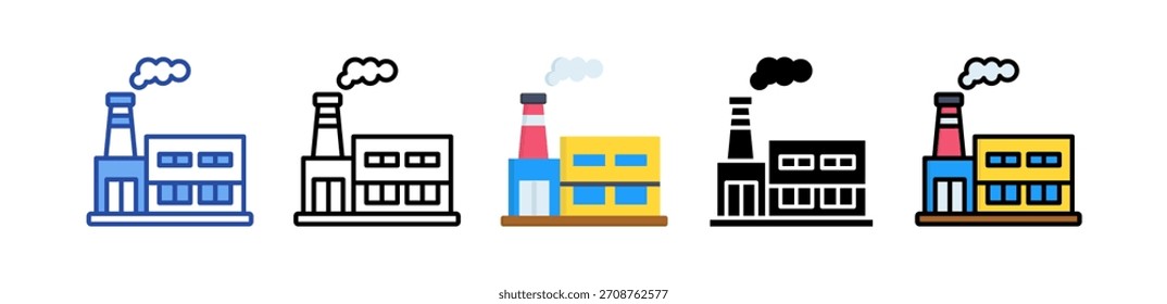 Icono de la fábrica Multi Estilo Ilustración