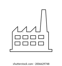 icono de fábrica en fondo blanco, ilustración vectorial