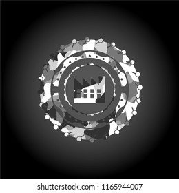 factory icon on grey camo pattern