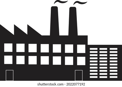 factory icon on white background. industrial buildings sign. power plants symbol. flat style.