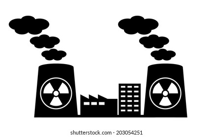 Factory icon on white background. Vector illustration.