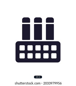 Fabriksymbol auf weißem Hintergrund Vektorgrafik.