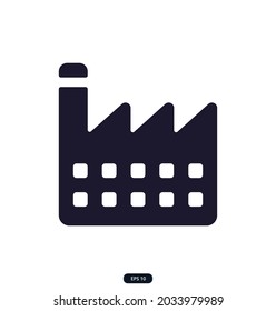 icono de fábrica en la ilustración del vector de fondo blanco.