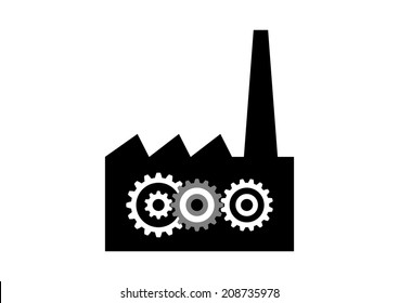 Factory icon on white background