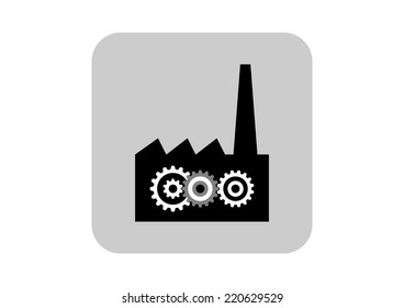 Factory icon on white background