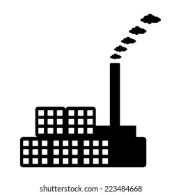 Factory icon on white background. Vector illustration.