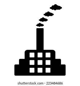 Factory icon on white background. Vector illustration.