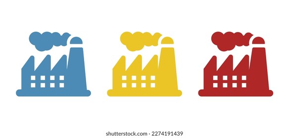 icono de fábrica en fondo blanco, ilustración vectorial