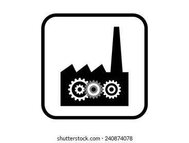 Factory icon on white background