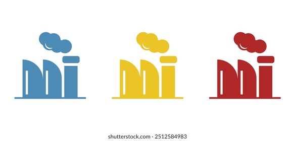 factory icon on white background, vector illustration