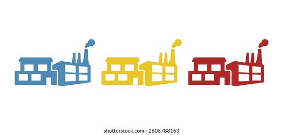 factory icon on white background, vector illustration