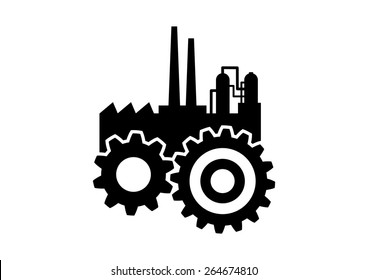 Factory icon on white background