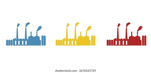 factory icon on white background, vector illustration