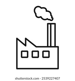 Factory icon outline collection or set in black and white