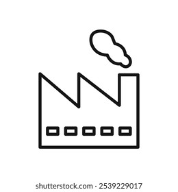 Factory icon outline collection or set in black and white