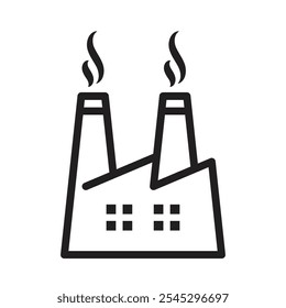 Signo de conjunto de esquema de icono de fábrica