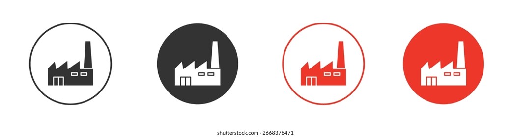 Paquete de iconos de fábrica. Diseño de Vector Clipart