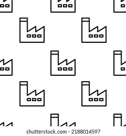 factory icon pattern. Seamless factory pattern on white background.