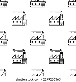 factory icon pattern. Seamless factory pattern on white background.