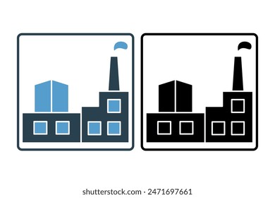 Factory icon. icon related to supply chain. suitable for web site, app, user interfaces, printable etc. solid icon style. simple vector design editable