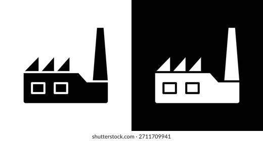 Conjunto de iconos de fábrica colección. Silueta de Vector.