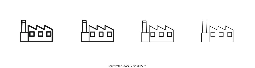 Conjunto de iconos de fábrica, Ilustración, Negro