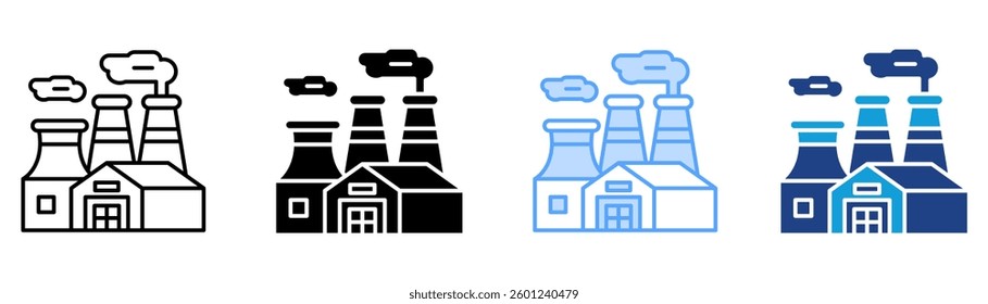 Factory Icon Set Multiple Style Collection