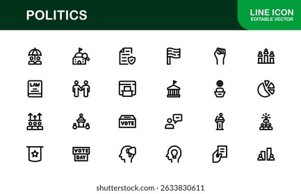 Conjunto de iconos de fábrica que representa conceptos de industria, fabricación, máquinas, producción y automatización en un formato de Vector simple y listo para la Descarga