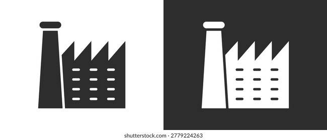 Factory Icon Set Vector Collection Isolated In Black And White